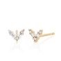 EF Collection 14k Rose Gold Diamond Baguette Chevron Stud Earrings
