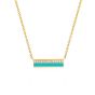 EF Collection 14K Yellow Gold Turquoise Enamel & Mini Diamond Bar Necklace EF-60674-115582