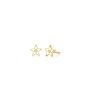 EF Collection Yellow Gold Diamond White Enamel Star Stud Earrings EF-60675