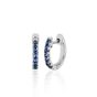 EF Collection 14K White Gold and Blue Sapphire Mini Huggie Hoop Earrings 
