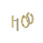 Gabriel & Co. 14K Yellow Gold Diamond And beaded Double Huggies EG14526Y45JJ