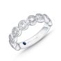 Memoire Toujours Large Milgrain Bezel Diamond 18K White Gold Wedding Band EMTU105