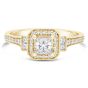 Yellow Gold Vintage Halo Engagement RIng