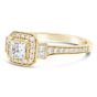 Side view Yellow Gold Vintage Halo Engagement RIng