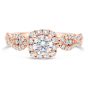Twist Halo Rose Gold Engagement Ring