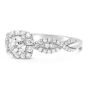 Side View Cushion Diamond Halo Engagement Setting