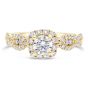 Yellow Gold Cushion Diamond Halo Engagement RIngs