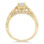 Top view Yellow Gold Cushion Diamond Halo Engagement RIngs