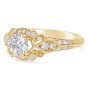 Side view Vintage Diamond Halo Engagement Ring