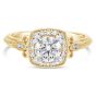 Yellow GOld Vintage Diamond Halo