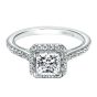 ER6305W83JJ Amavida Amaranta 18k White Gold Diamond Square Halo Princess Cut Semi-Mount Engagement Ring 