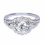 Propose Tonight Vintage Victorian Floral Diamond Halo Engagement Ring