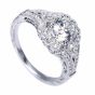 Propose Tonight Vintage Victorian Floral Diamond Halo Engagement Ring