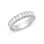 Memoire Geo Arts Prong Set Emerald Diamond Platinum Wedding Band ERGA303