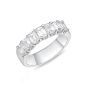 Memoire Geo Arts Prong Set 7 Stone Emerald Diamond Platinum Wedding Band ERGA308