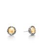 John Hardy Classic Chain Round Silver & Hammered Yellow Gold Stud Earrings