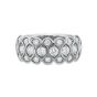 Precision Set Three Row Half 18K White Gold Diamond Anniversary Band