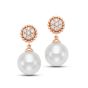 James Free 14K Rose Gold Pave Diamond Pearl Drop Earrings - FINAL SALE 