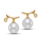 James Free 14K Yellow Gold Pearl and Diamond Dangle Earrings - FINAL SALE 