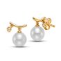 James Free 14K Yellow Gold Pearl and Diamond Dangle Earrings - FINAL SALE 
