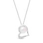 James Free Open Diamond Heart White Freshwater Pearl Pendant