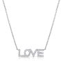 James Free 14K White Gold "LOVE" Script Necklace