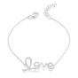 James Free 14K White Gold "LOVE" Chain Diamond Circle Bracelet