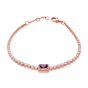 James Free 14K Rose Gold Diamond Pink Sapphire Bracelet