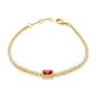 James Free 14K Yellow Gold Ruby Diamond Bracelet