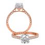 Jack Kelege Two-Tone Gold Diamond Shank Engagement Ring