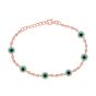 James Free 14K Rose Gold Evil Eye Turquoise and Diamond Bracelet