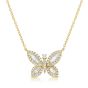 James Free 14K Yellow Gold Butterfly Diamond baguette Pendant