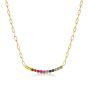 James Free 14K Yellow Gold Multi Color Bar Necklace