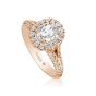 Christopher Designs L'Amour Crisscut Diamond Center Rose Gold Engagement Ring L100-050