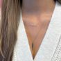 Dana Rebecca 14K White Gold Alexa Jordyn Marquise Double Bar Diamond Necklace