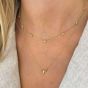 Dana Rebecca 14K Yellow Gold Reese Brooklyn Knife Edge Bar Diamond Necklace 