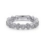 Gabriel & Co. 14K White Gold Round and Clover Diamond Stackable Ring LR4414W45JJ