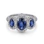 Gabriel & Co. 14K White Gold Three Row Halo Sapphire and Diamond Ring LR4631W44SA