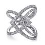 Gabriel & Co. 14K White Gold Wide Band Layered Diamond Ring LR51496W45JJ