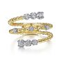 Gabriel & Co. 14K White-Yellow Gold Bujukan Ball and Diamond Open Bypass Wrap Ring LR51746M45JJ