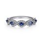 Gabriel & Co. 14K White Gold Diamond and Sapphire Twisted Ring LR52021W45SA
