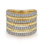 Gabriel & Co. 14K Yellow Gold Multi Row Bujukan Diamond Statement Ring LR52346Y45JJ