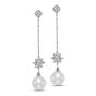 James free 18K White Gold Dangling Pear and Diamond Earrings - FINAL SALE -