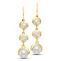 James Free 14K Yellow Gold Triple Pearl Dangle Earrings - FINAL SALE 