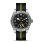 TUDOR Black Bay Pro 39 mm steel case, Black fabric strap with yellow band M79470-0002