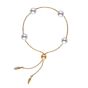 Mikimoto 18K Yellow Gold 7.5mm Akoya Pearl & Diamond Adjustable Bracelet MDQ10025ADXK