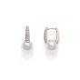 Mikimoto Classic Akoya Pearl & Diamond Rose Gold Huggie Earrings