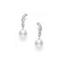 Mikimoto Akoya Pearl Dangle Earrings with Diamonds