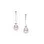 Mikimoto White South Sea Pearl and Diamond Dangle Earrings 8.5mm A+