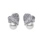 Mikimoto 18K White Gold Akoya & Diamond Petal Stud Earrings MEQ10090ADXW